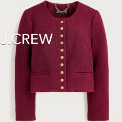 (NEW) (2 SIZES AVAILABLE) WOMEN’S J.CREW BRIDGETTE LADY JACKET IN TWEED - SIZES: 4 (SMALL) AND 8 (MEDIUM) (MSRP: $268)