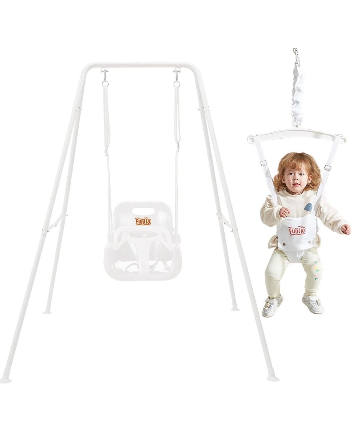 (NEW) FUNLIO 2 in 1 Swing Set for Toddler & Baby Jumper