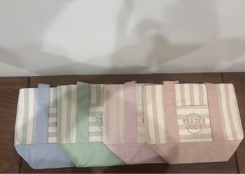 Trader Joe’s Mini Pastel Canvas Tote Bags – Complete Set of 4 (Brand New w/ Tags)