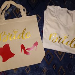 Bride Custom Shirt And Bag