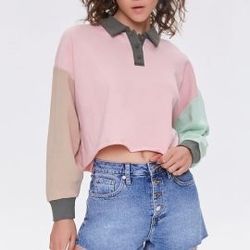 Collar Long Sleeve Sweatshirt