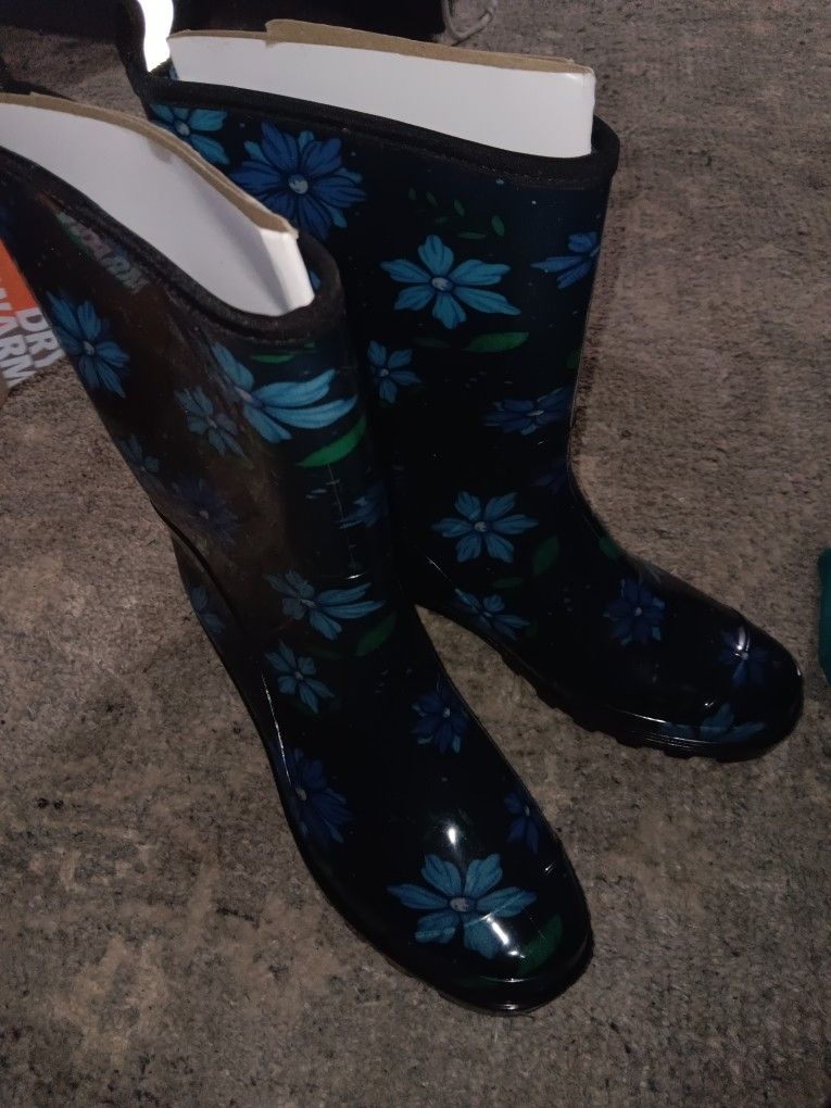 Flower Rain Boots