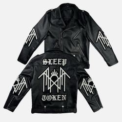 Sleep Token Shibori Thread Leather Jacket *limited edition*