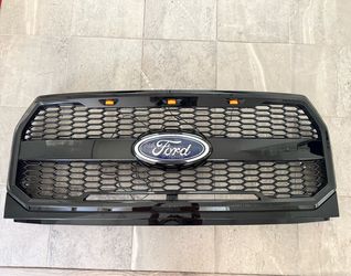 Ford Front Grille with Amber Lights – Gloss Black