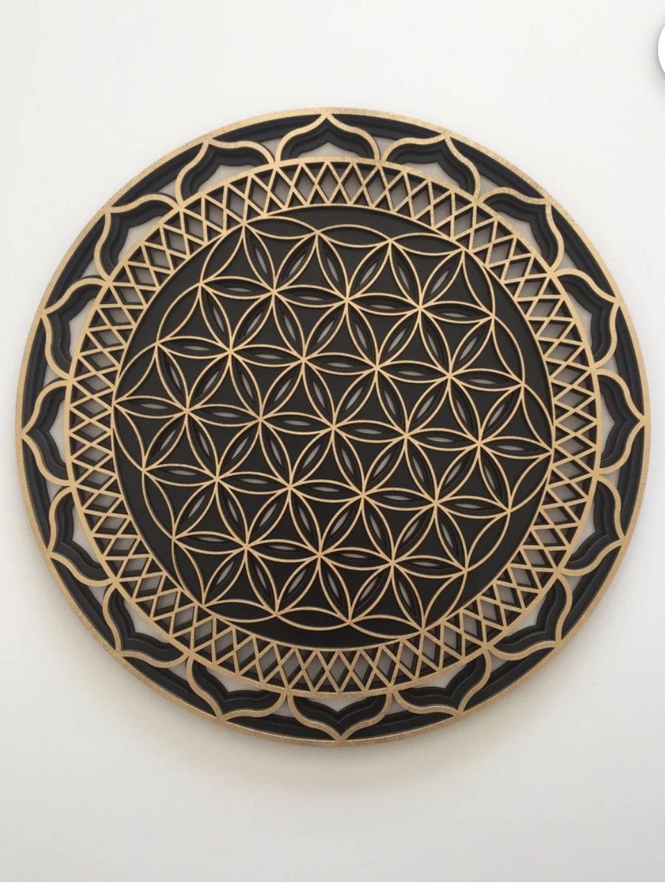 Wooden Wall Sign Flower of Life Shape Laser Cut Wood Wall Art Home Decor Handmade Coasters Craft