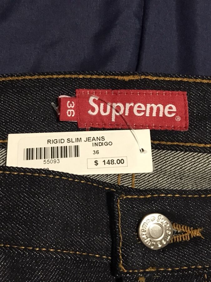 Supreme Rigid Slim Jeans Indigo - Size 36 for Sale in Los Altos, CA