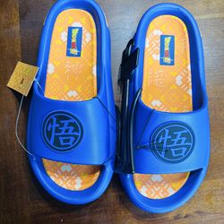 Dragon Ball Super Goku Slides Slip On Sandals Mens Size 12 Ground Up NEW