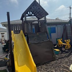 Wooden Outdoor Play Set Jungle Gym Swing Set 