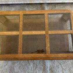 Six Panel Glass Top Coffee Table