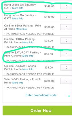 Two Saturday KAABOO Hang Loose General Admission