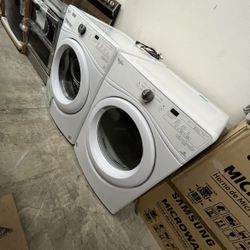 WHIRLPOOL FRONT LOAD WASHER AND GAS DRYER