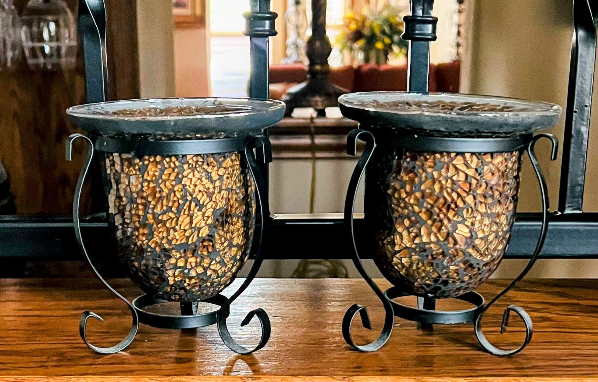 Mosaic Glass Votive Candle Holders