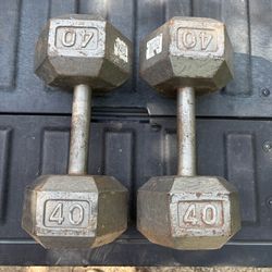40 Pound Hex Dumbbells Pair