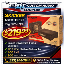OPEN BOX ~ Kicker 48CVTDF122 Sealed Box 12" 2-Ohm Shallow Subwoofer 800 Watts CVTDF12 🚨 Payment Options Available 🚨 No Credit Needed 🚨
