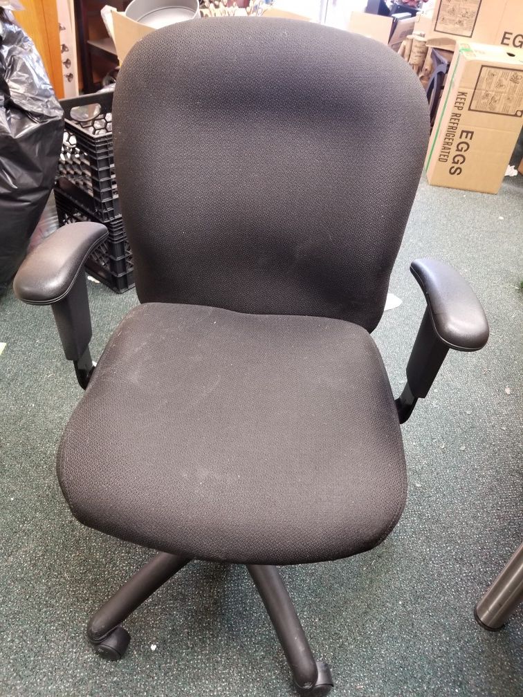 Five office chairs