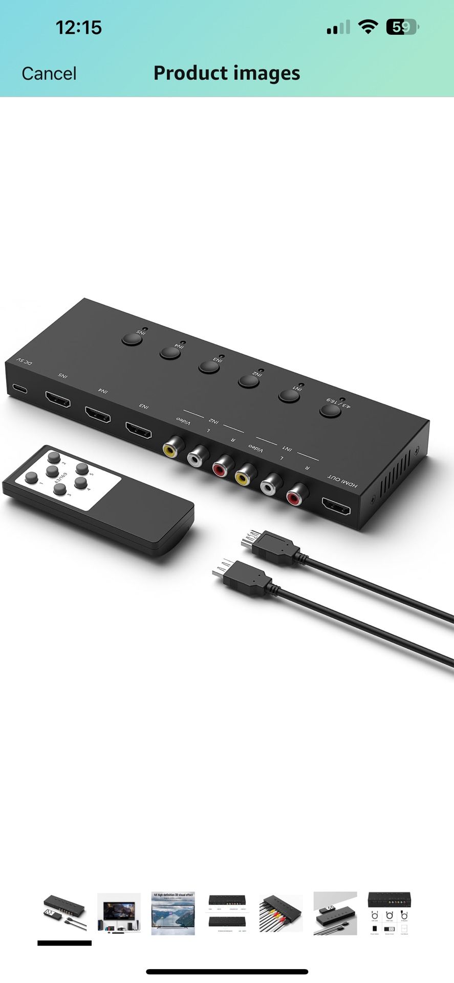 Y.D.F 3 Way HDMI 2.0 Switcher + 2 RCA to HDMI Converter(2 in 1) 2 Way AV Composite CVBS Switch to HDMI Adapter Support 4:3/16:9 Switching for N64 NGC 