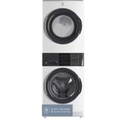 Electrolux 4.4 Cu Ft Stacked Washer And 8.0 Cu Ft  Electric Dryer Laundry Tower In White With Lixcare Wash, Energy Star