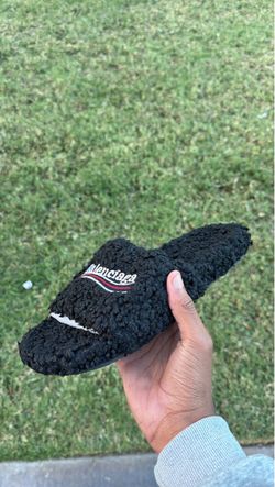 Balenciaga fur slides