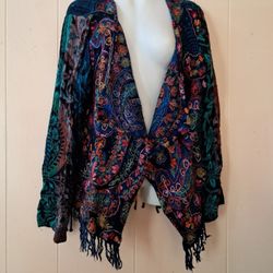 VTG  Multicolor Embroidery  Cardigan Size L