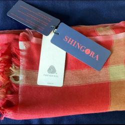 Pure Wool!  Stole / Scarf / Shawl - Shingora- Red