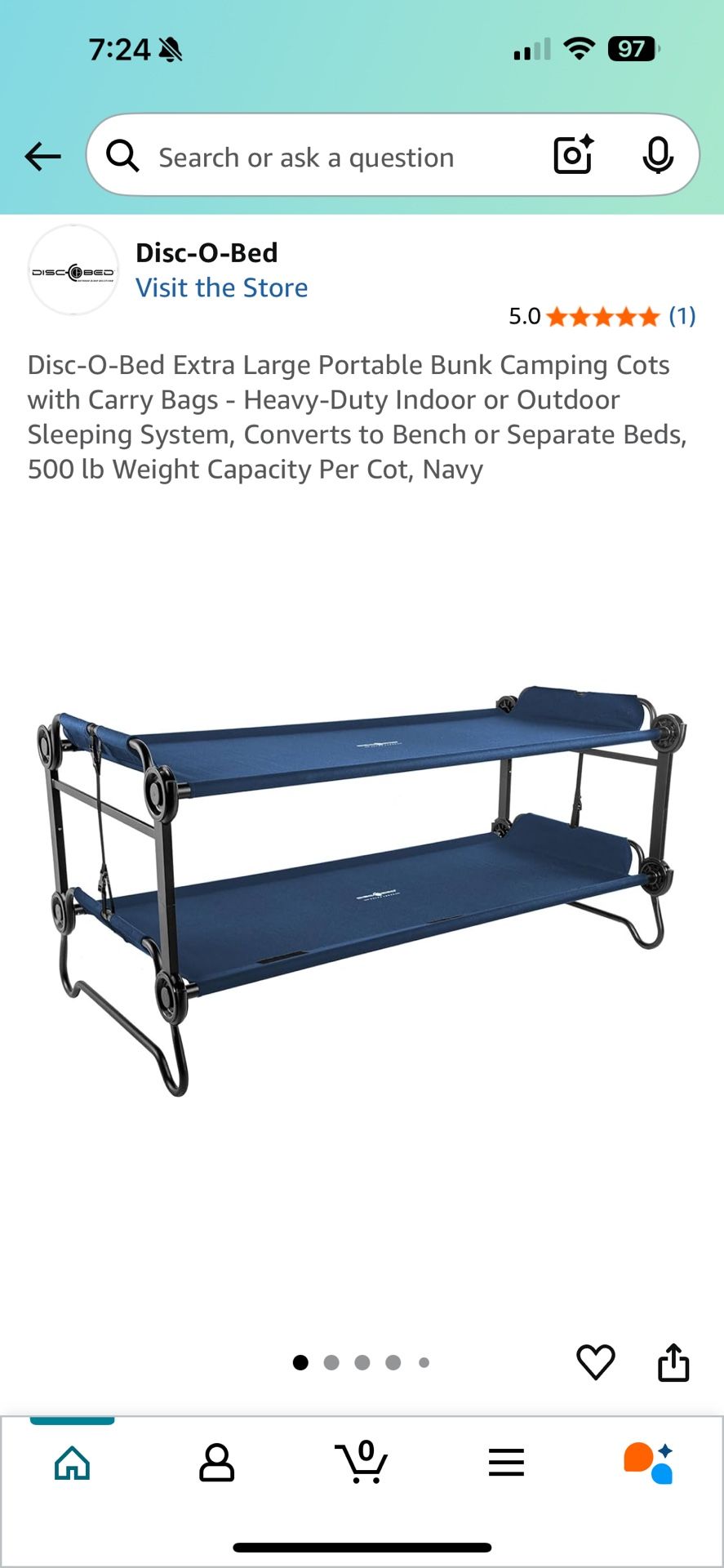 Portable Bunk Bed Camping Cots