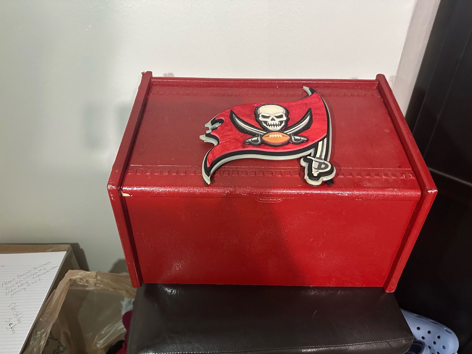 Tampa Bay Buccaneers Wooden Box with goodies