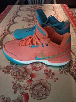 Nike LeBron Basketball Sneakers Salmon Teal