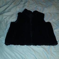 Black Fur Vest 
