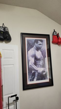 Mohamed Ali signed painting
