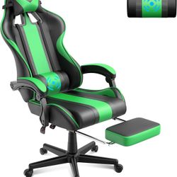Huracan Gaming Computer Chair with Footrest and Lumbar Support, Adjustable Video Game Chairs for Adults, Ergonomic Reclining Desk Chair with