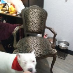 Vintage Leopard Hand Carved Chair