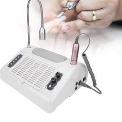 5 in 1 Nail Dust Collector, 30000RPM Grind Polishing Machine Vacuum Cleaner Machine with LED Desk Lamp (US)