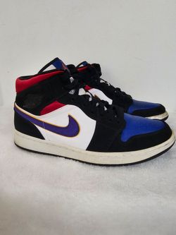 Mens Air Jordan 1 Mid SE Rivals Lakers Top 3 Size 10 - Nice!