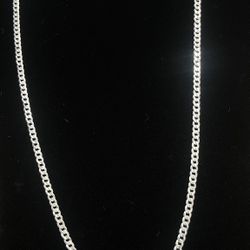 24" Sterling Silver 925 Cuban Chain/Necklace  4MM