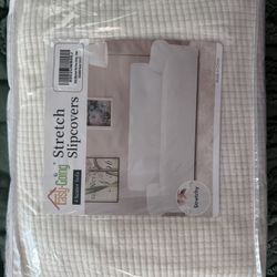 4 Seater Stretch Sofa Slipcover – Cream (82–108”) – New
