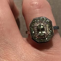 Brazilian Mint Garnet & Zircon ring - Sz 7 - new!