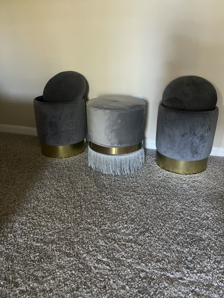 Grey Stools, Storage, Markup, Chairs