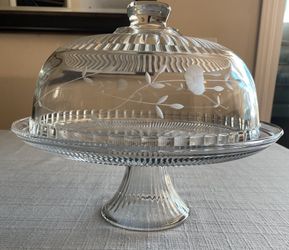 Crystal Cake Stand and Covered Dome