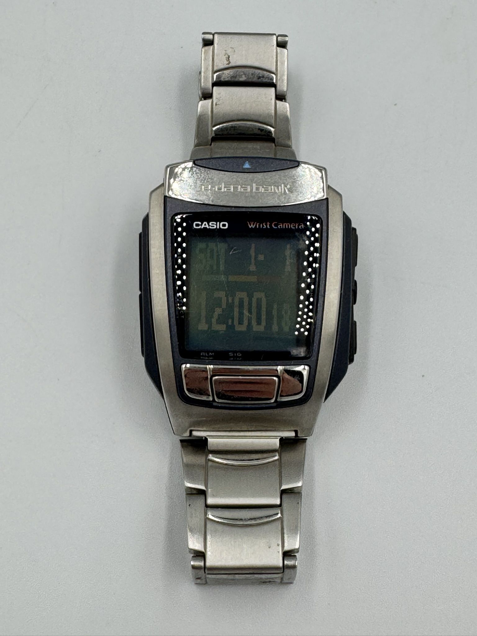 Vintage Casio E-Data Bank WQV-10 Wrist Camera Japan Men's Watch Dim Display Link