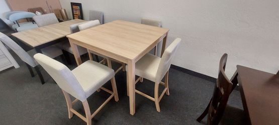 5pc light oak counter height dining set