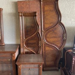 Queen bed frame and side tables