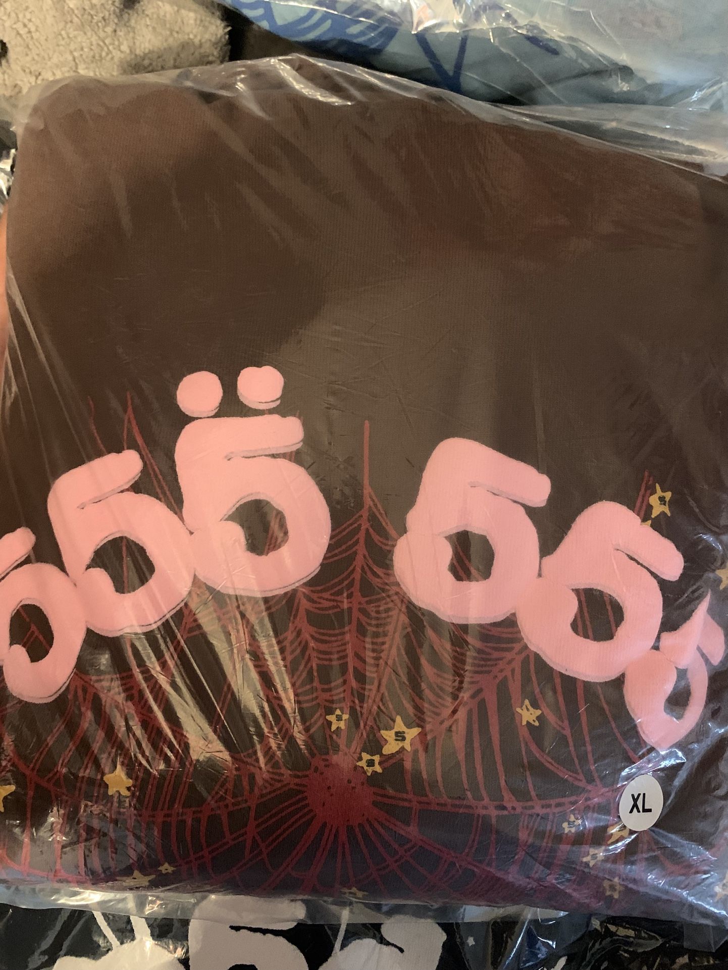 Brown And Pink 555 Sp5der Hoodie