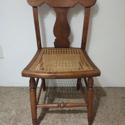 Set of our (4) Antique Fiddleback Chairs with Newly Hand-Caned Seats