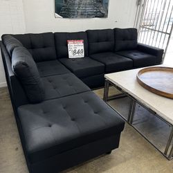 SALE!  BRAND NEW Black Sectional (also In Gray).  (Reg. $995)