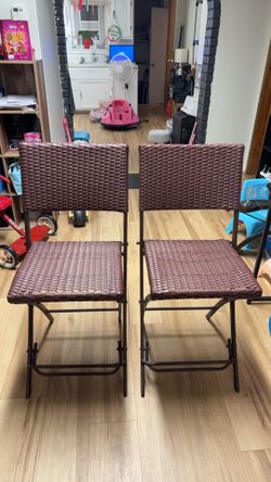 3-Pack Outdoor Wicker Folding Chairs