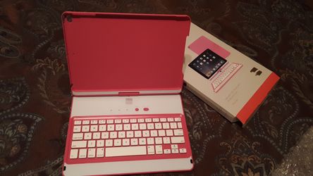 2 Hot Pink iPad Air 360 Bluetooth Keyboard Cases 9.7"