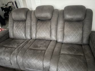 Gray Microfiber Reclining Sofa