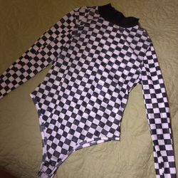 Checkers long-sleeve Bodysuit