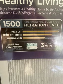 2 pack Filtrete 16x20x1, AC Air Filter, MPR 1500, Healthy Living
