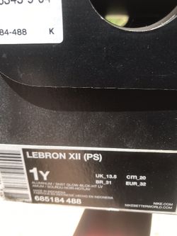 Brand New LeBron XII - Youth size 1
